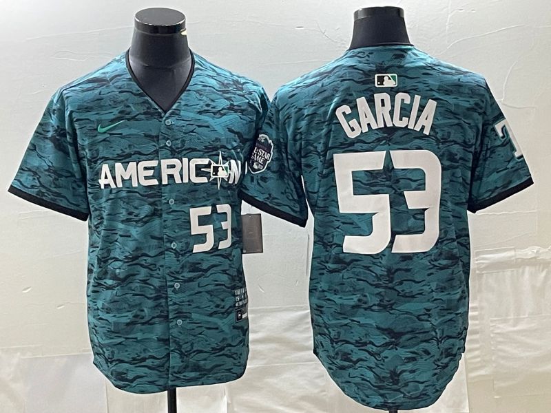 Men Seattle Mariners 53 Garcia American League Nike Green 2023 MLB All Star Jersey